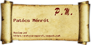Patócs Ménrót névjegykártya